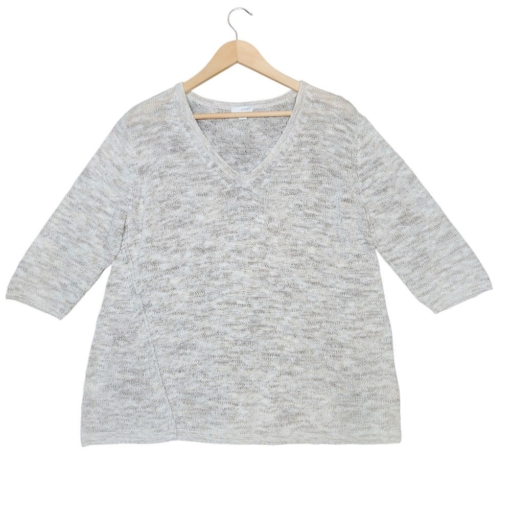 Casual‎ Cream Pullover Sweater Size M Old Money Lagenlook Minimalist Neutral